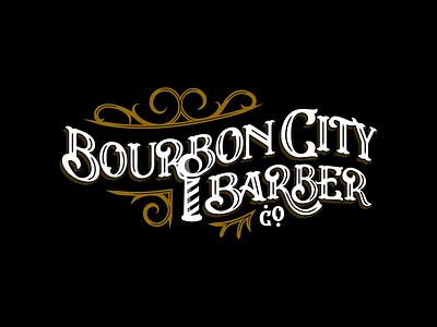 Bourbon City Barber Co baber pole barber barber logo bourbon bourbon city brand identity branding kentucky lettering logodesign louisville pole typography vintage workmark
