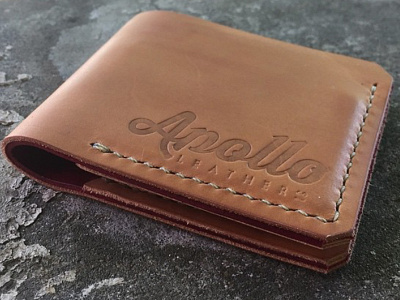 Apollo Leather Co - 2 branding emboss leather lettering logo wallet