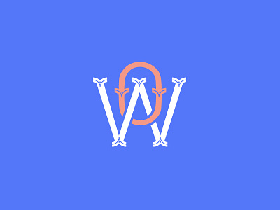 WO monogram blue monogram o orange w wow