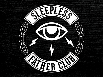 SLEEPLESS FATHER CLUB apparel badge branding design icon logo sleepless tee vector