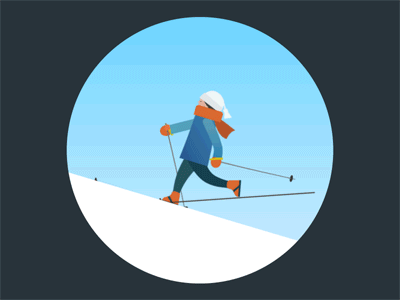Skiing animation aftereffects animation country cross gif illustrator ski skiing