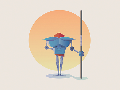 Samurai robot illustrator robot samurai