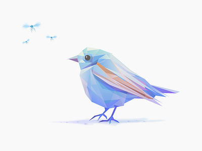 sneaky bird bird illustrator low poly