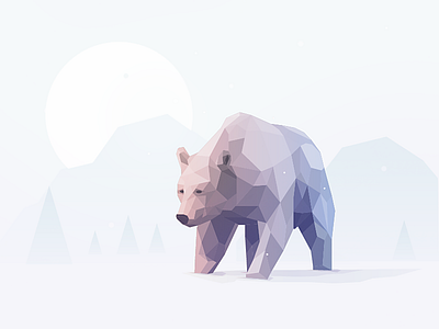 Bear winter ed. bear illustrator low poly winter