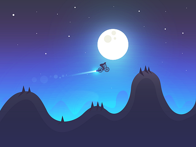 Rocket bike bike game moon night rocket