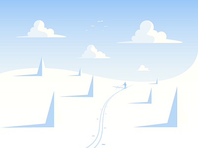 Snow day! illustrator landscape skier snow