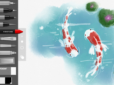 Koi in Sketches drawing koi sketches ui