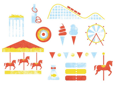 Amusement Park Identity Icon Set amusement park icons identity texture