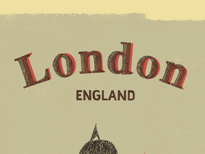 London Poster (type) cross hatching london travel type