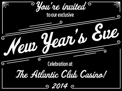 AC Invite 2014 2014 ac black and white invite new years nye type