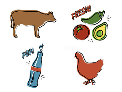 Shifty's Taco Illustrations drawn food fresh icons illustrations shiftys tacos