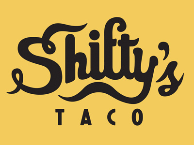Shifty's Taco - Final Logo branding hand lettering handmade type identity logo tacos type urban yellow