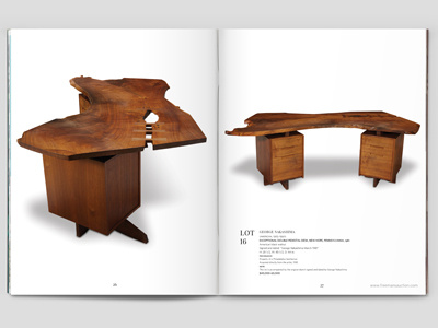 DESIGN Auction Catalogue antiques auction book catalog design furniture nakashima spread wood woodgrain