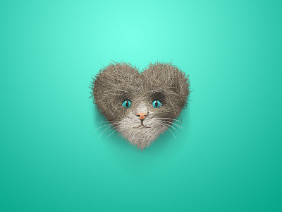 Cat Love artwork cat cute debut heart icon logo love pet psd