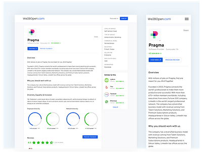 Software profile community minimalist profile profile design profile page ratings responsive design