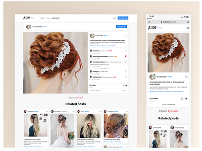 Hair Stylist Community - Post commenting comments community community design post post design related posts social media social media design social network web app web app design