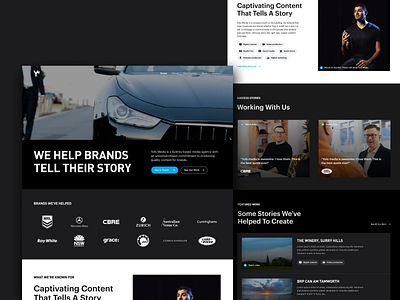 Media Company Web Design & Development branding dark theme dark ui ui web design web development