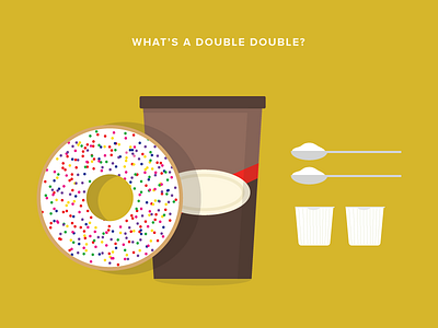 Double Double coffee donuts illustration