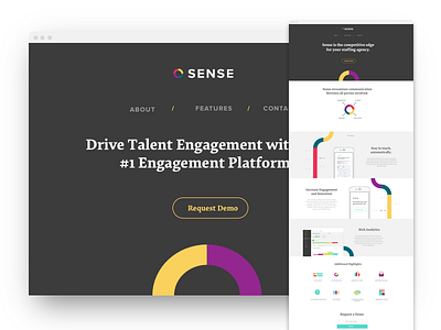 Sense Website flat one page scroll website