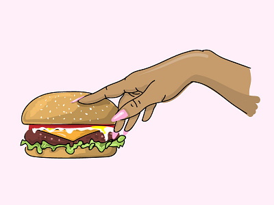Self Portrait burgerlovers cintiq freeflow hamburger handdrawn illustration