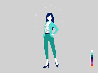 Office Worker editorial flat illustration office people woman