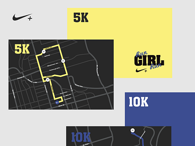 Nike Running - Race Map Cards graphic design map running sports