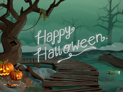 Happy Halloween! ben halloween moster pumpkin spooky tree zombie