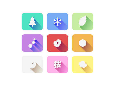 Theme Colors app branding branding cherry blossom coconut colors evergreen honey honeycomb icons lavender leaf pennyroyal pine popcorn poppy sakura shadows snow snowflake themes