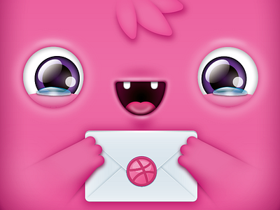 OMG @JanMartin invited me! character cute icon invite monster vector