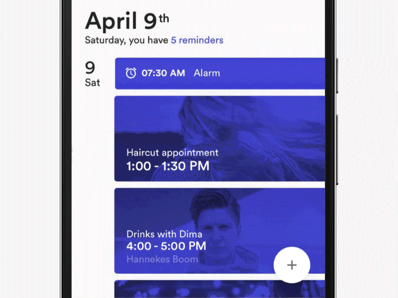 Calendar App - Events list