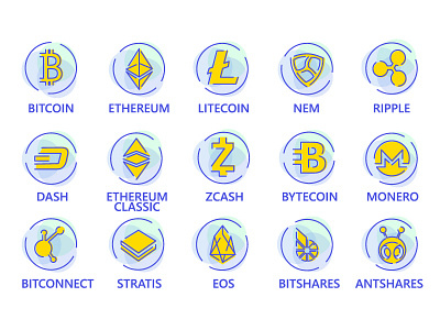 Crypto currency Icon set bank crypto currency design icon icon set money payment