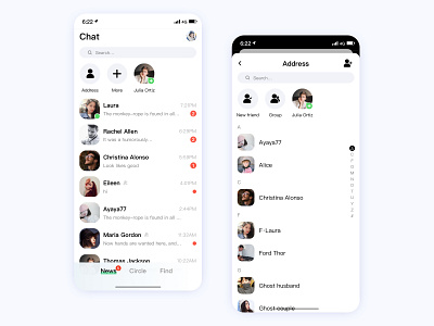 Social-2 address app ui chat social