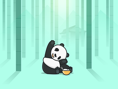 Cute Panda cute eating panda