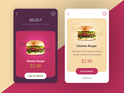 Burger Mobile App UI app food mobile ui