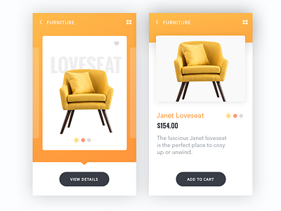 Furniture Mobile App app furniture mobile ui