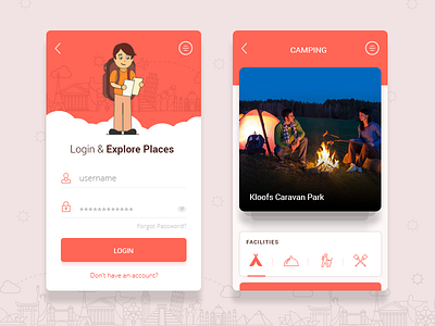 Travel Mobile App app character icons mobile travel ui