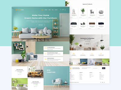 Dreamhome - Furniture Store Landing Page UI Design furniture furniture store furniture website interior landing page