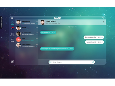 Instant Messaging blurred background chat design instant messaging mac app messaging app messenger app modern ui ux