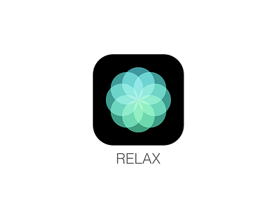 Relax APP Icon app app icon application application icon blue brand identity branding calm design flower green icon illustration logo relax ui ux