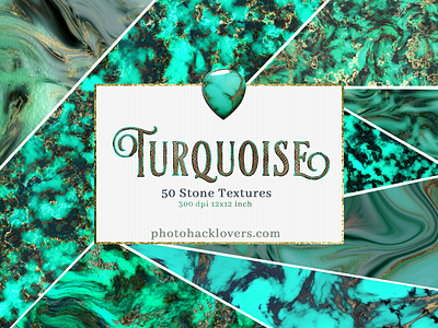 50 Turquoise and gold Textures