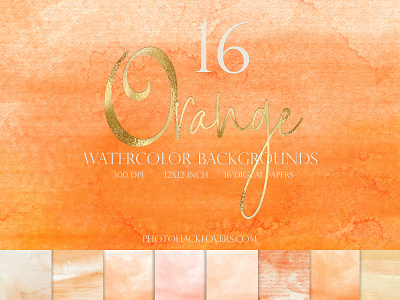 Orange Watercolor Backgrounds branding digital paper orange county graphic designer orange digital paper orange watercolor ombre orange watercolor washes textures watercolor backgrounds