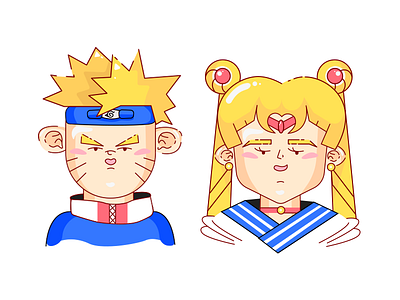 Naruto X Sailor Moon anime branding character design ghibli illustration naruto sailor moon ui ux vector