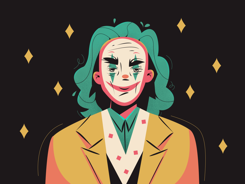 joker app cartoon character character cinema clown dc design icon identity illustration logo marvel sad