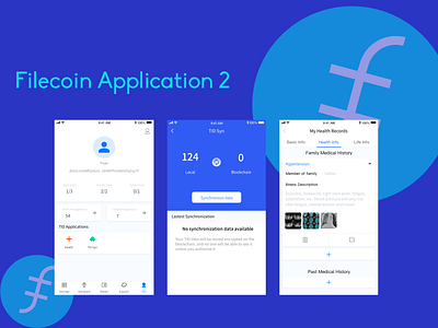 Health UI of filecoin application app ui