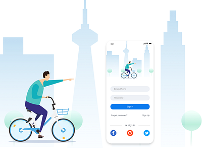 DailyUI 01 -bike sign in app mobile ui sign up page ui