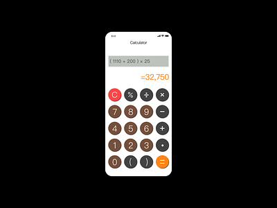 Daily UI 004 Calculator app calculator dailyui