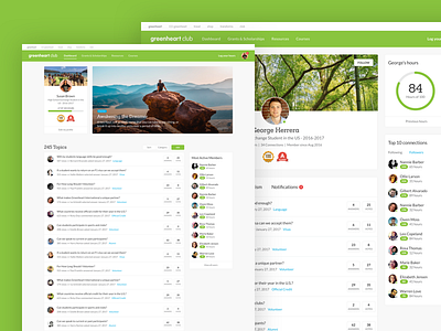 Greenheart Club - Intranet club community intranet product design ui ux website