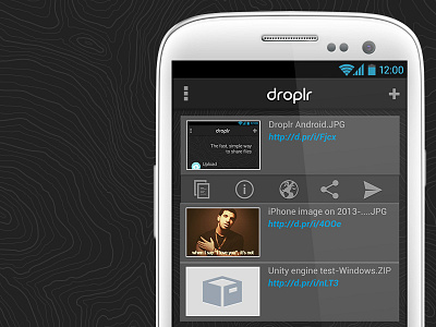 Droplr for Android Concept anatasof android app cloud cloud storage concept droplr galaxy s3 holo ui indonesia samsung ui user interface west java