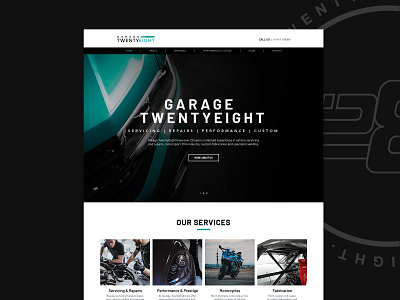 Garage TwentyEight // Web design automotive branding creative design garage graphic design logo ui ui design webdesign website