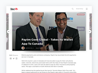 Inc42 - Article Page Redesign article clean media minimal news redesign ui ux